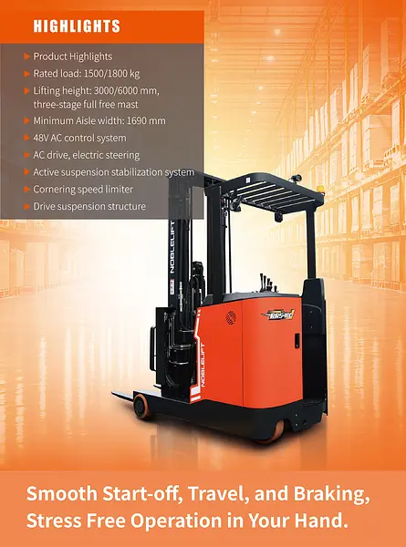 NobleLift RRS-150/180 1500-1800 kg stand-on reach truck