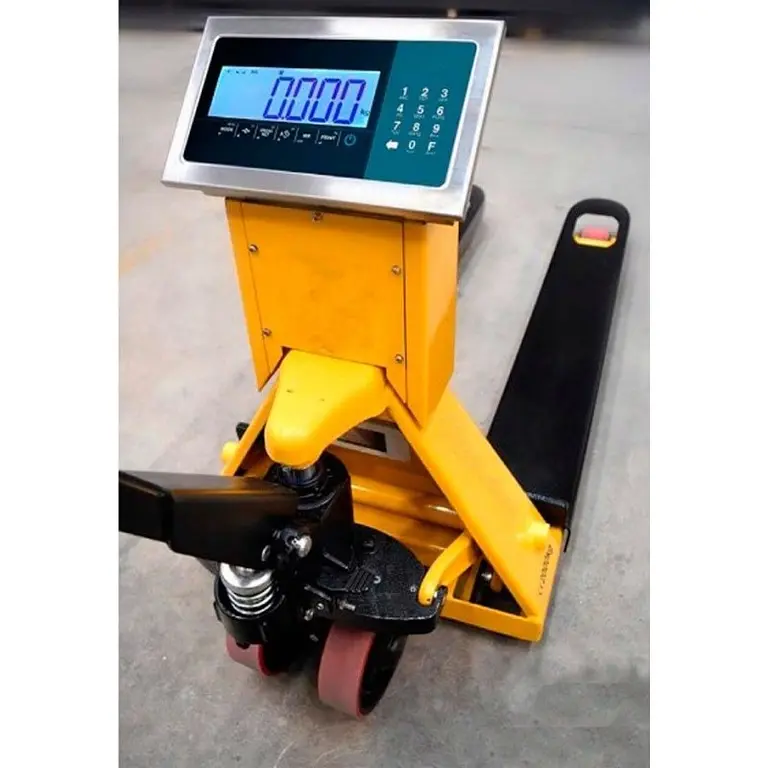 Transpaleta de pesaje con indicador LCD