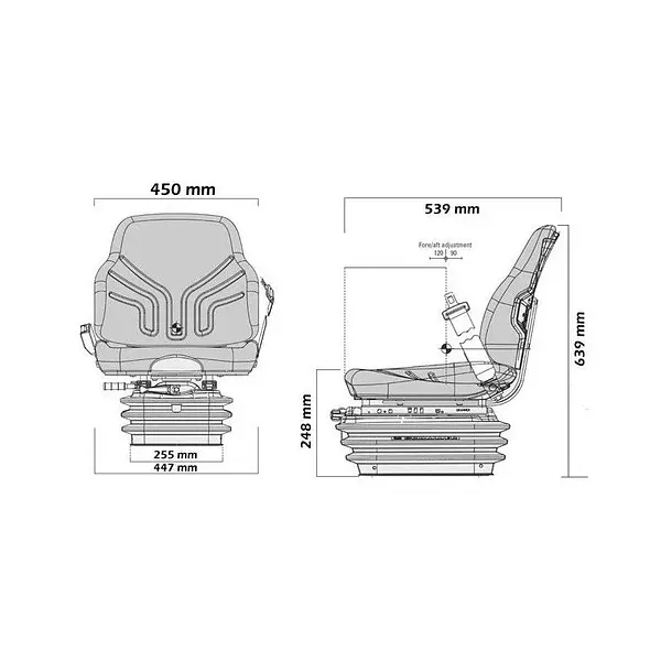 Asiento Grammer Compacto Basic XM para maquinaria agrícola