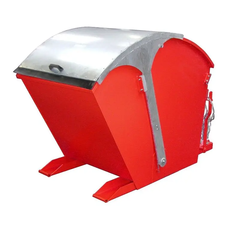 Contenedor basculante, pintado, Rojo fuego