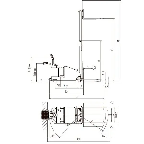 Apilador Contrapesado 1200kg a 3570mm