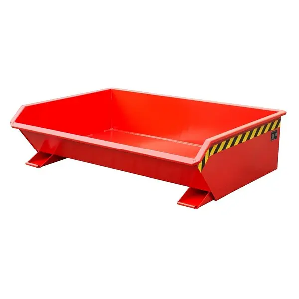 Mini contenedor basculante, pintado, rojo fuego