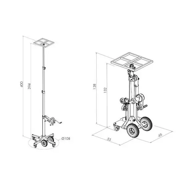 Elevador Manual 125kg a 4000mm
