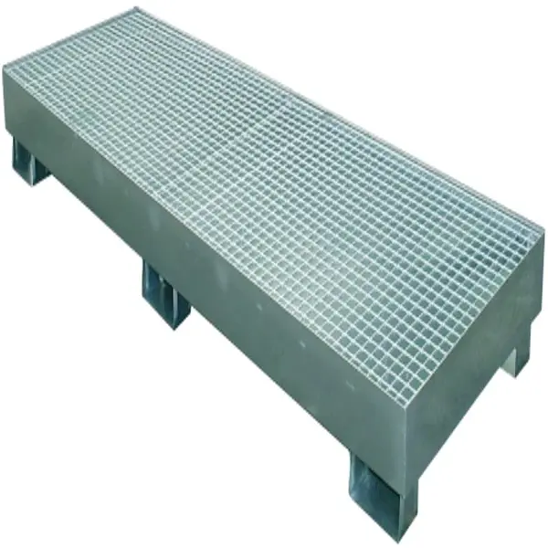 Manupack 200L galvanized 4 drum in-line spill containment tray