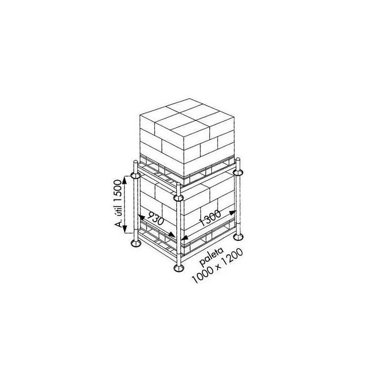 Base shelving for pallet