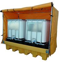 Cuvette for 2 tanks 1000 liters with grid and awning