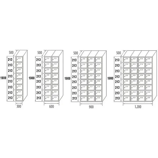 Locker Initial 2 doors in L