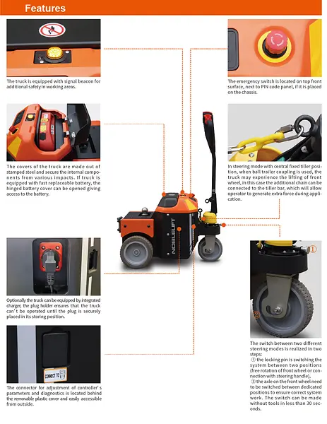 NobleLift TWS-200i/300i 2000/3000 kg walkie li-ion tow tractor