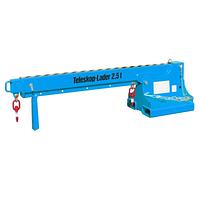 Extensible crane arm painted red fire
