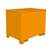 Papelera, pintada, amarillo naranja