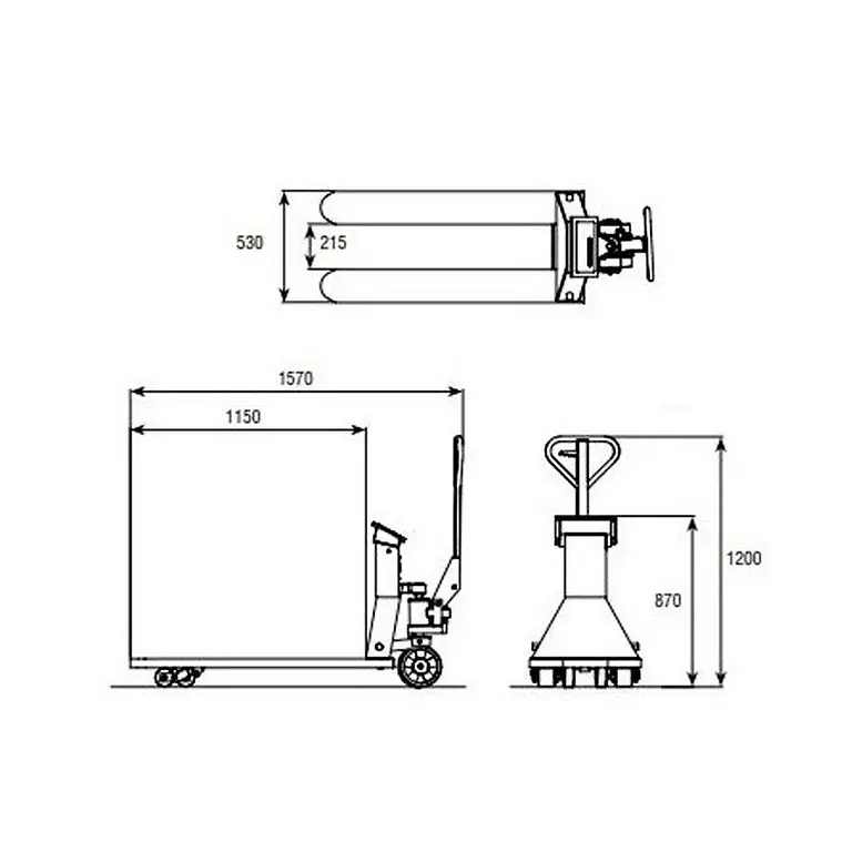 Transpaleta de acero inoxidable 2000Kg