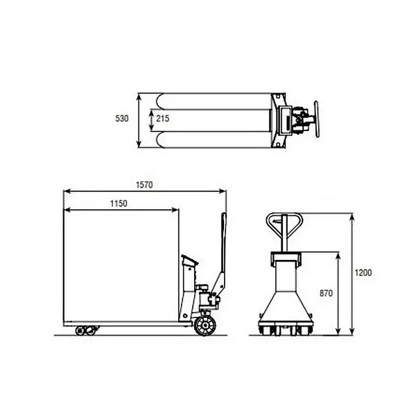 Transpaleta de acero inoxidable 2000Kg
