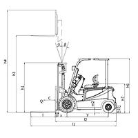Carretilla elevadora de litio 2500kg, mástil triple hasta 4800mm - Batería de litio 80V/202Ah