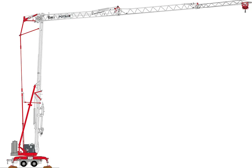 Potain Hup M 28-22 A 2000 lbs Self-Erecting Cranes
