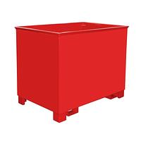 Papelera, pintada, rojo fuego