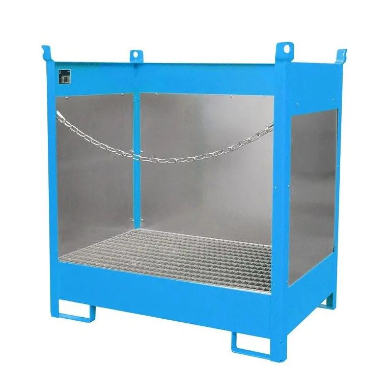 Piston stacking pad painted light blue