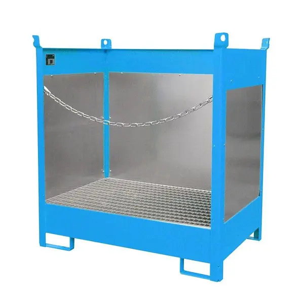 Piston stacking pad painted light blue