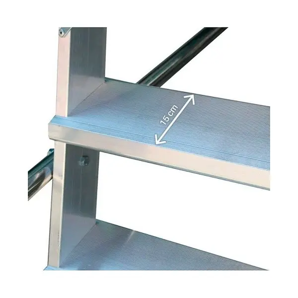 Aluminum lightweight foldable ladder with platform and rail