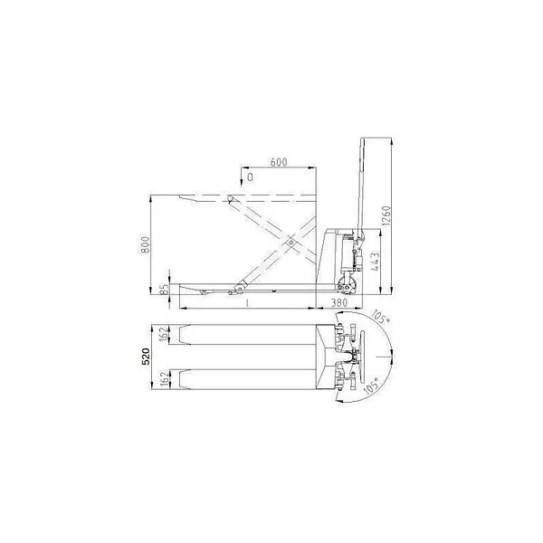 Table forklift with spring scissor lift
