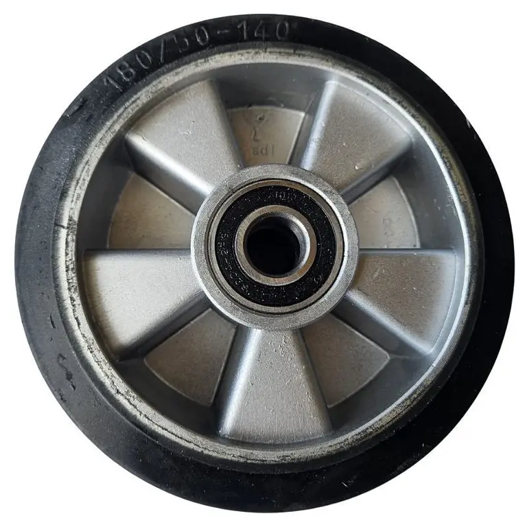 Rubber rotating wheel for pallet truck 180x50mm 20mm shaft