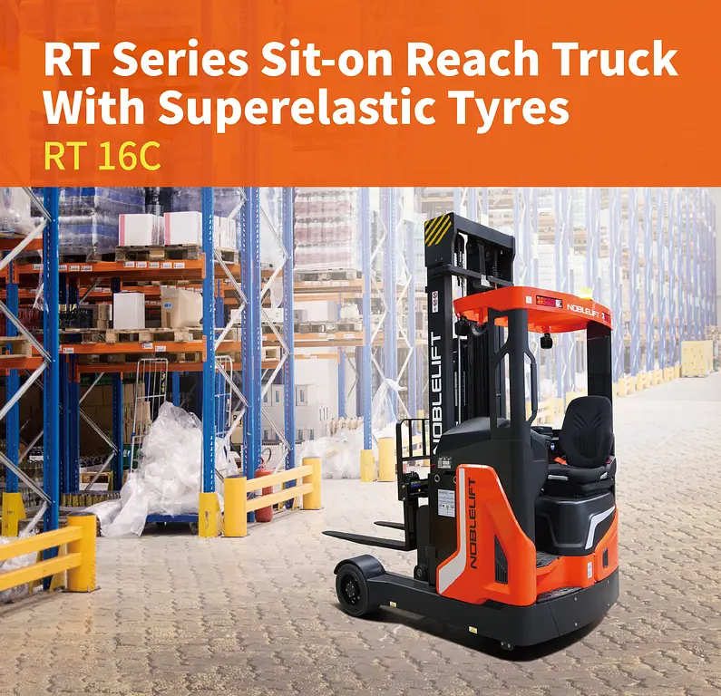 NobleLift RT16C 1600 kg sit-on reach truck with superelastic tyres