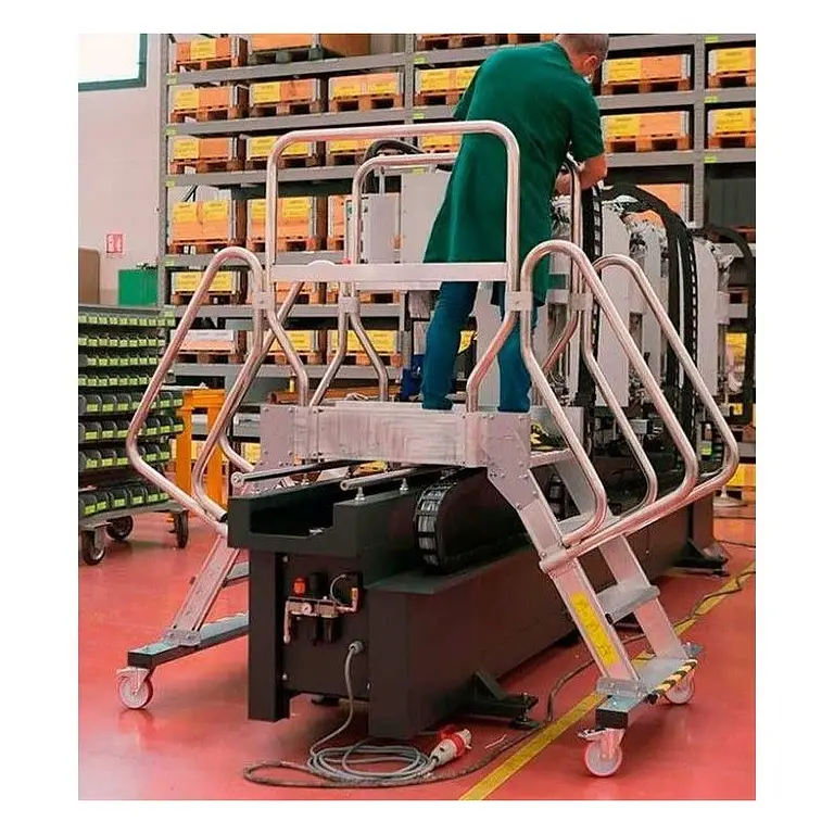 Ladder Crossbridge aluminum staircase with anti-slip platform