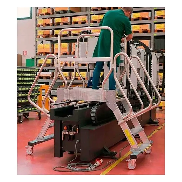 Ladder Crossbridge aluminum staircase with anti-slip platform