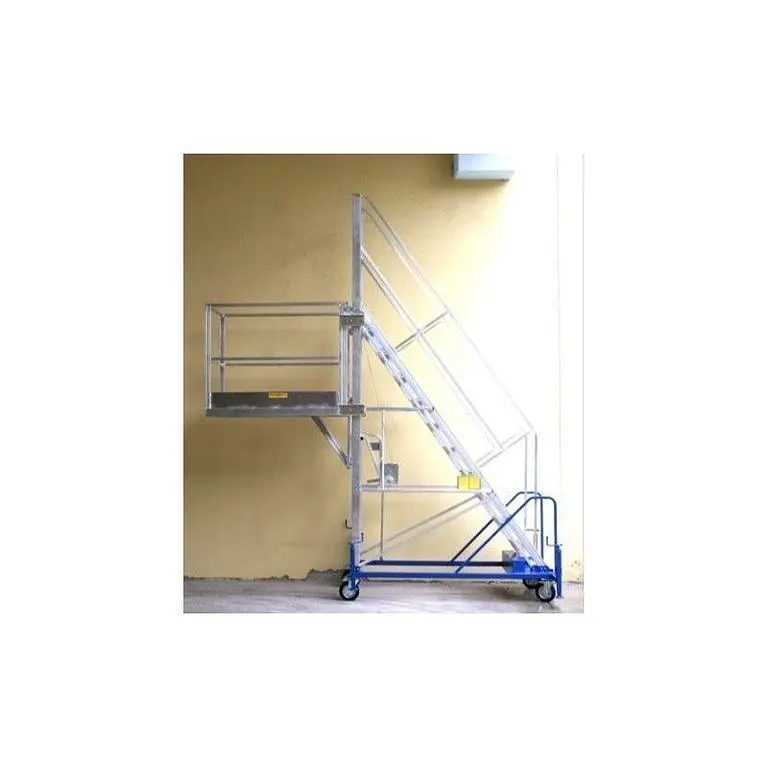 Adjustable industrial ladder with platform