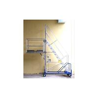 Adjustable industrial ladder with platform