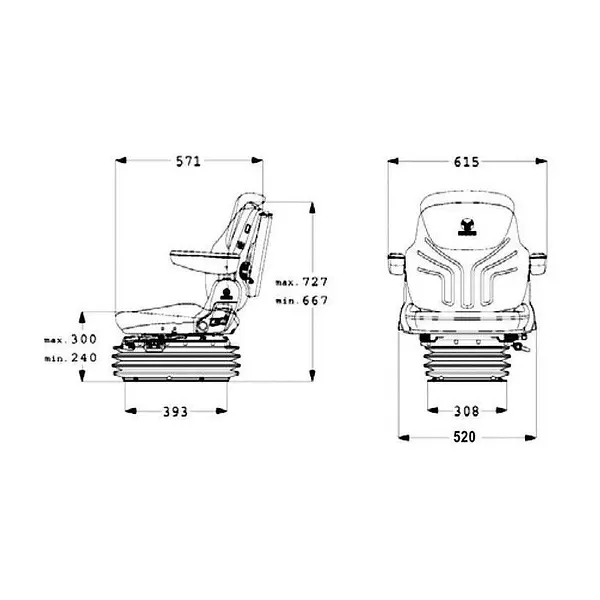 Grammer Seat Maximo Comfort Plus for agricultural machinery