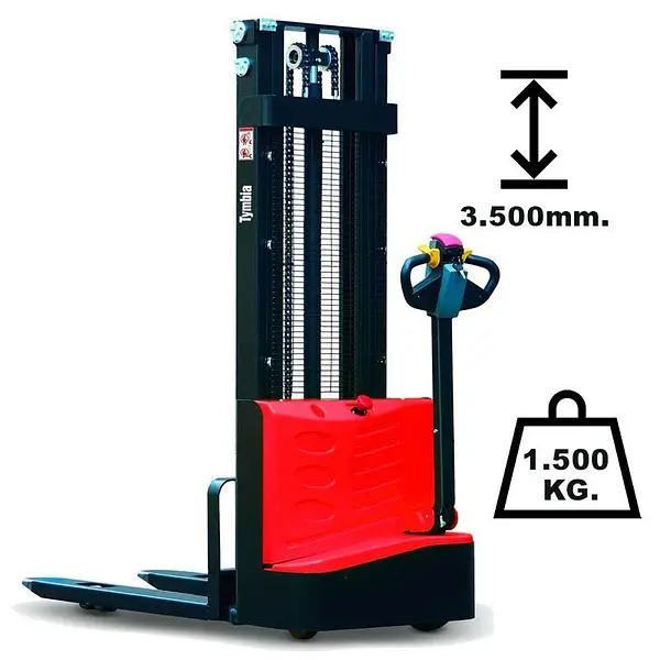 Electric stacker 1500 kg with 3500 mm lift height