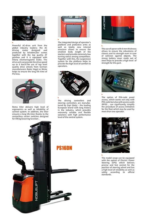 NobleLift PS12-20N/16DN 1200/1600/2000 kg N series electric stacker
