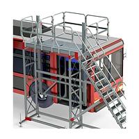 Plataforma con barandilla ajustable