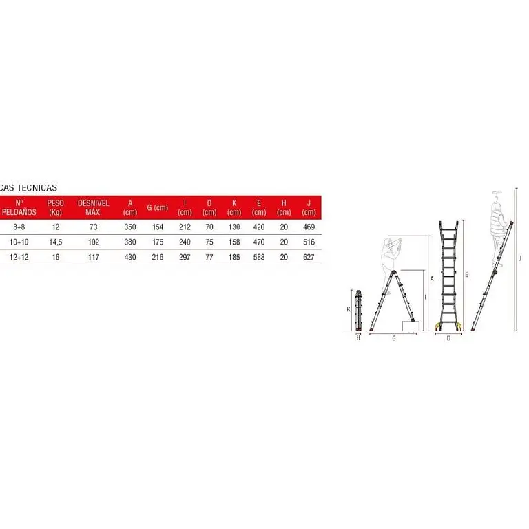 Ladder multipurpose aluminum telescopic