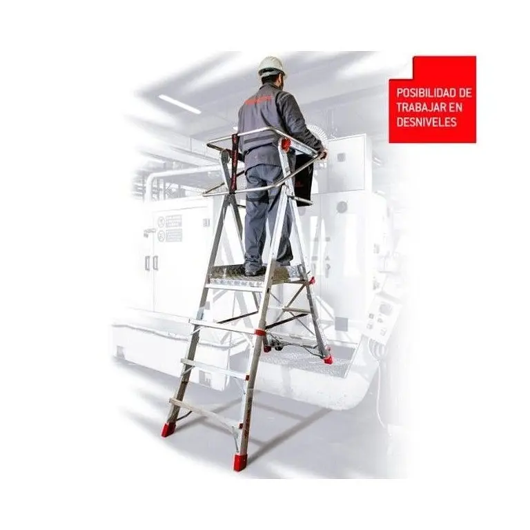 Ladder Foldable with wide adjustable platform in height and wheels