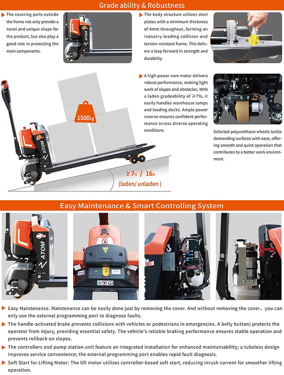 1500 kg ATOM lithium pallet truck - NobleLift PTE15Q3