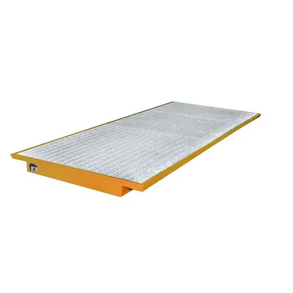 Fregadero suspendido pintado de naranja amarillo
