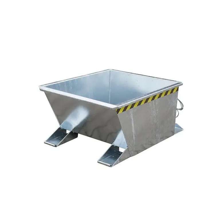 Container of hot galvanized chips