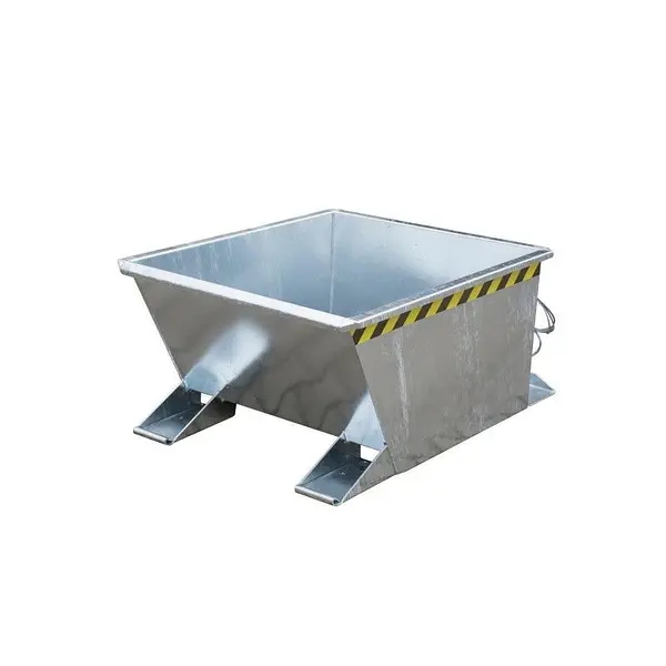 Container of hot galvanized chips