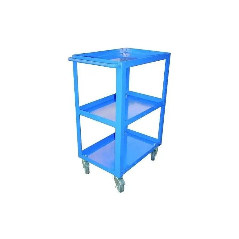 Steel cart with fixed and rotating wheels