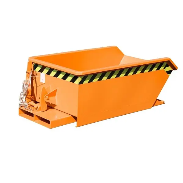 Mini contenedor basculante, pintado, amarillo naranja