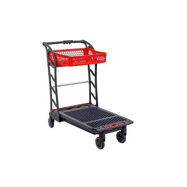 Carrito autoservicio de plástico con cesta