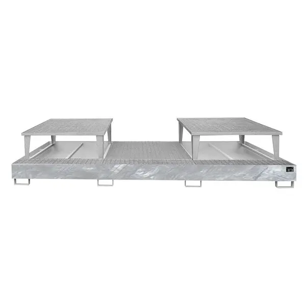 Hot-dip galvanized collector tray for IBC storage