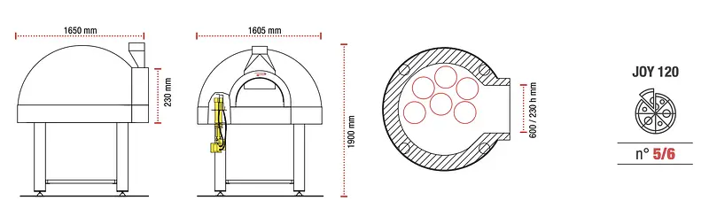 Horno de pizza Pavesi JOY 120 GAS