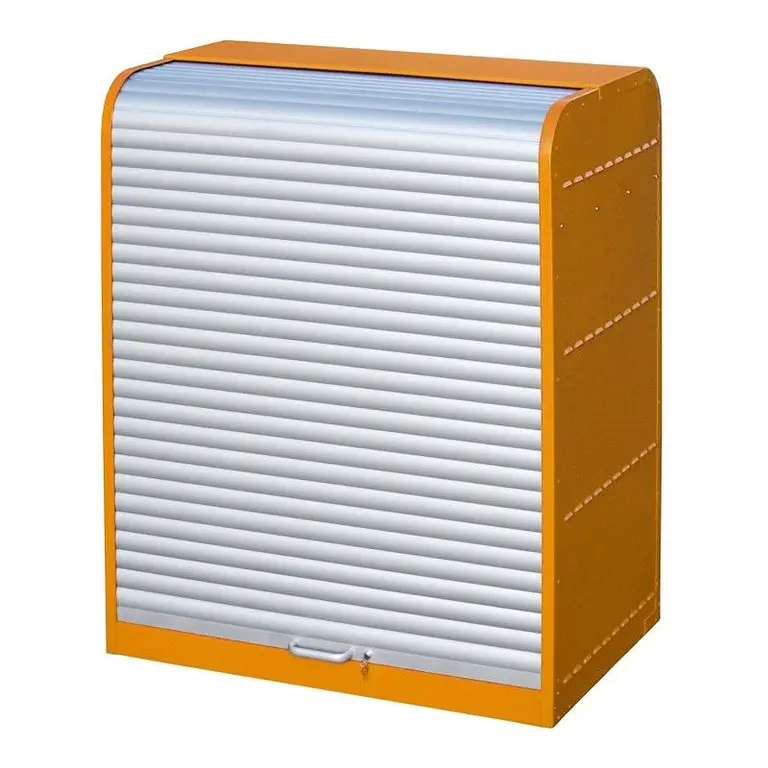 Hazardous materials cabinet with roll-up door