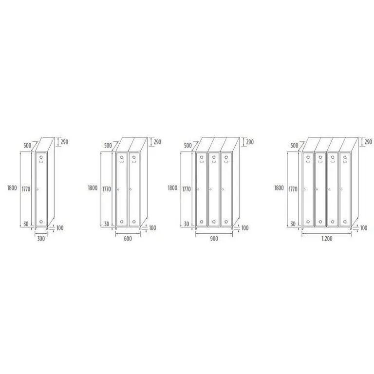 Locker de acero inoxidable de 1 puerta