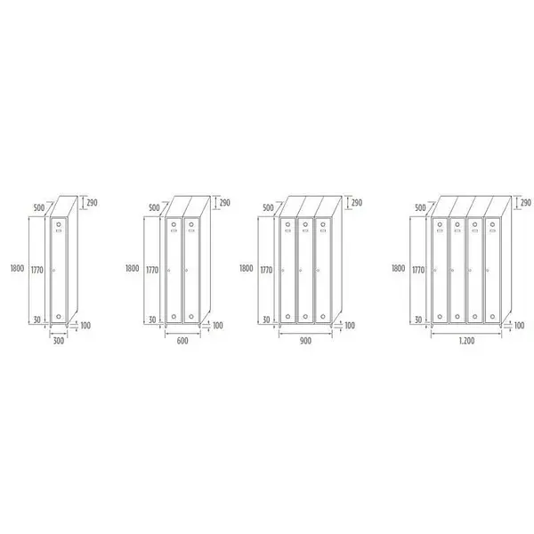 Locker de acero inoxidable de 1 puerta