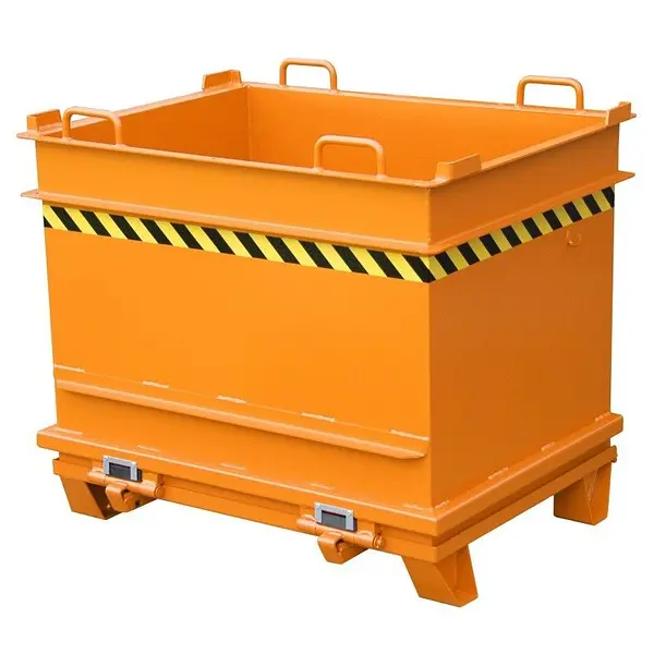 Contenedor de materiales de construcción, pintado, Amarillo naranja