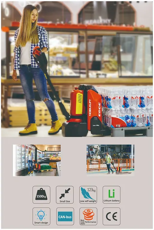1500/2000 kg EDGE electric pallet truck - NobleLift PTE15/20N