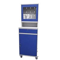 Computer wardrobe with wheels for industrial workstations